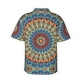 thumbnail image 3 of Fotbe Round Mandala Hawaiian Shirt For Men Unisex Summer Beach Casual Short Sleeve Cotton Linen Button Down Shirts-Xx-Large, 3 of 9