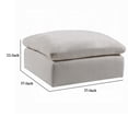 thumbnail image 5 of Shar Modular Ottoman, Pillow Top Cushion, Plush Ivory Linen Fabric, 5 of 5