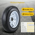 thumbnail image 4 of 5.30-12 Trailer Tire Wheel 2 Pack with 12 inch Rims, 6 Ply Load Range C 1050 lbs, 5 Lug 4.5 inch Bolt Pattern, Heavy Duty Replacement Assembly for Utility Boat Cargo Trailer, 4 of 6