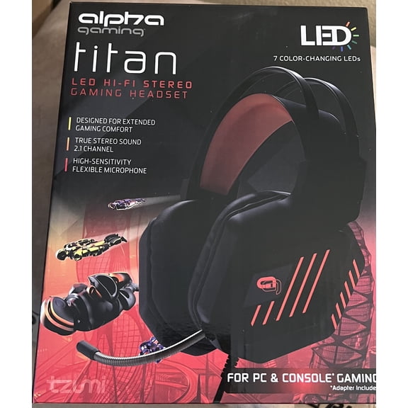 Alpha Gaming Titan Led Hi - Fi Stereo Gaming Headset Black