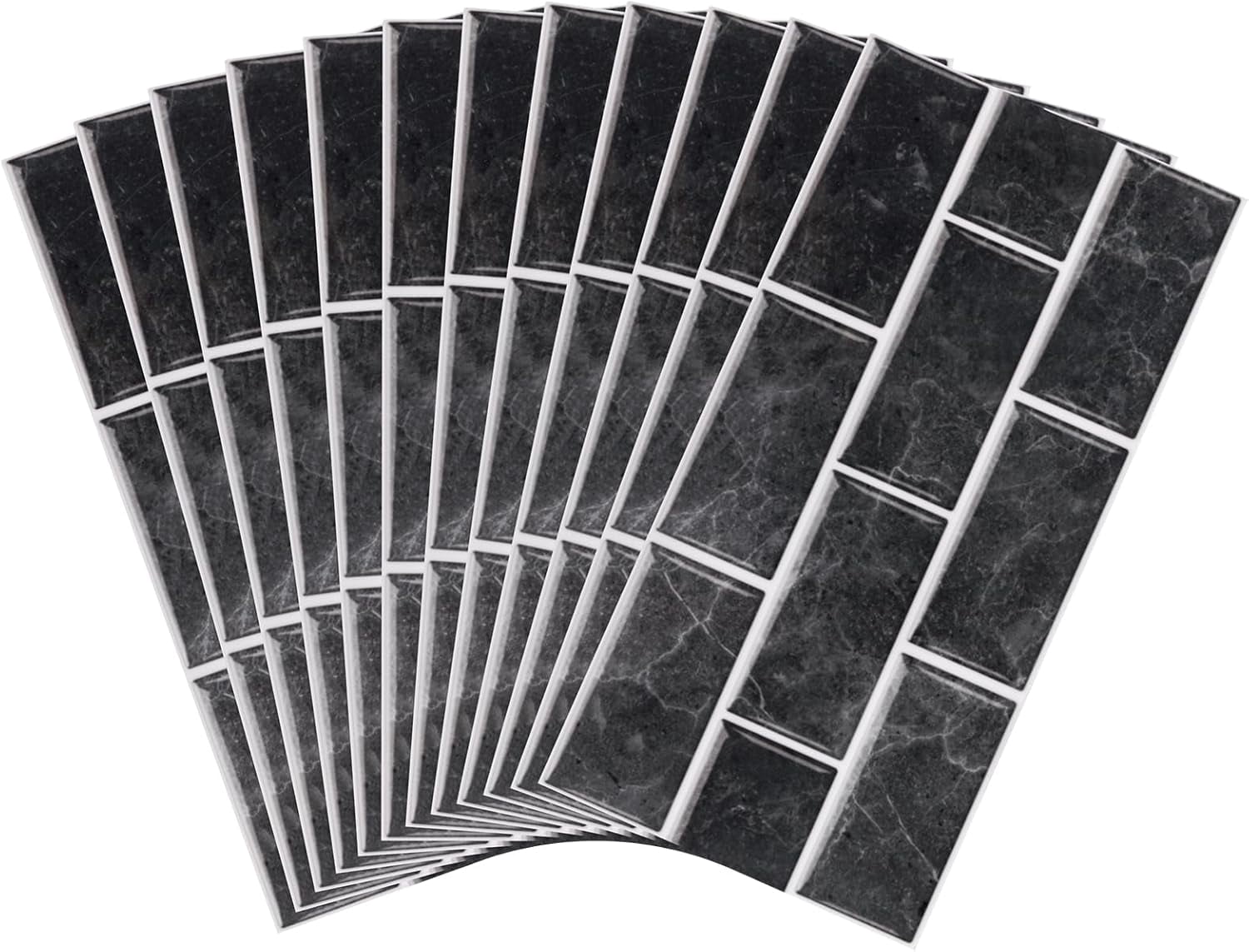 UMIGGEE Backsplash Tile for Kitchen Peel and Stick, 24-Sheet for Kitchem, Bathroom Back Splashes, 11.8" x 5.9", Black