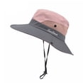 thumbnail image 4 of 2pcs Sun Hat UPF Protection Elastic Buckle Adjustment Portable Polyester Quick Drying Breathable Comfortable Outdoor Hat Two Color Pink and Pure Color Gray, 4 of 7