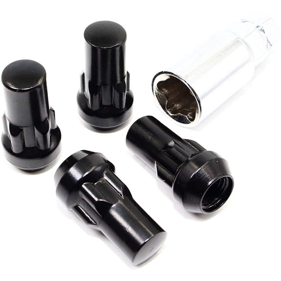 Set of 4 Veritek 14x1.5mm 1.40 Inch Chrome Acorn Bulge Tuner Socket ...