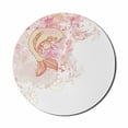 thumbnail image 1 of Japanese Mouse Pad for Computers, Koi Fish Classic Reflexive Splashed Setting Love Themed Exotic Inspired, Round Non-Slip Thick Rubber Modern Gaming Mousepad, 8" Round, Pink Yellow, by Ambesonne, 1 of 2