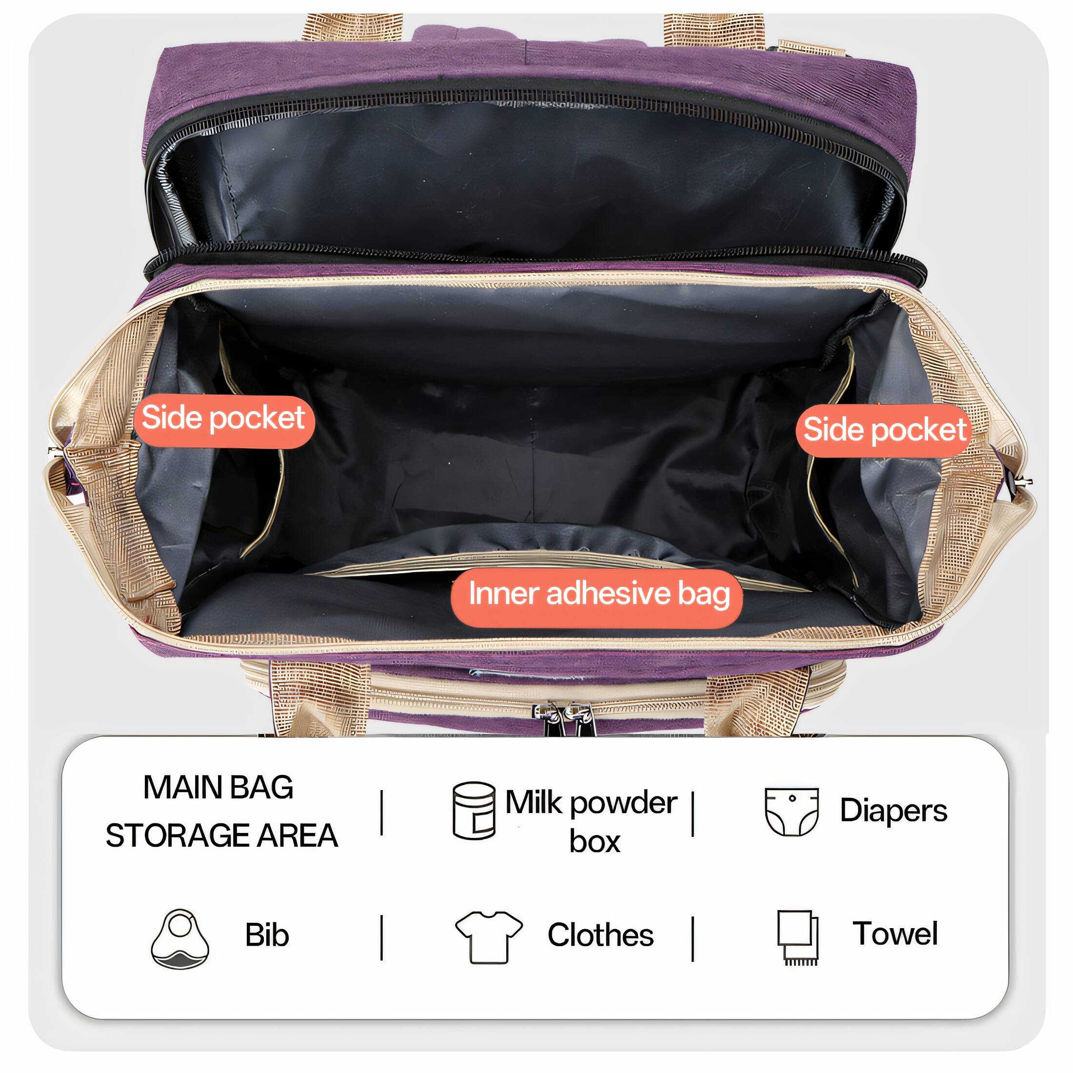 GASTROPOD Diaper Bags,Outdoor Activity Friendly Diaper Bags,Lightweight at 485G Diaper Bag with Changing Station,Easy to Carry Diaper Backpack,