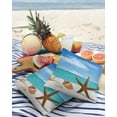 thumbnail image 4 of Outdoor Throw Pillow Cover Ocean Beach Theme Starfish Seashell Waterproof Cushion Covers 2 Pack Blue Sky Clear Water Pillow Cases Home Decoration for Patio Garden Couch Sofa, 4 of 7