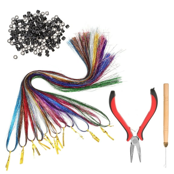 Curly Hair Wigs Color Gold Extensions Crochet Tinsel Strands Kit Human Holographic Women