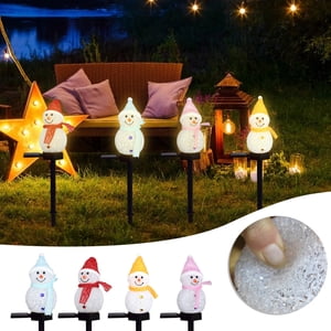 Iumwxz solar lights outdoor Garden Light LED Christmas Lawns Snowman Plug Lights Ground Plug Light garden lights patio lights Multicolor Plastic Holiday Saving