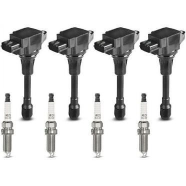 Ignition Coil and Spark Plug Kit - Compatible with 2007 - 2011 Nissan Versa 2008 2009 2010