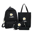 thumbnail image 2 of Mochila escolar de lona con margaritas para mujer, Bolsa Escolar para adolescentes, niñas, estudiantes, libros universitarios, 4 unidades por juego, 2 of 4