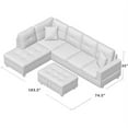 thumbnail image 2 of Ainehome Furniture 3 PCS Sectional Sofa Set, L-Shaped Sectional Couch 103" W for Living Room, with Storage Ottoman and Matching Pillows (Left Hand Facing, Midnight Blue), 2 of 2