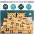thumbnail image 5 of 3 Pcs Soft Bedding Set, Includes 1 Duvet Cover with Zipper And 2 Pillow,Shams Cartoon Cute Bear Queen(90"×90"), 5 of 8