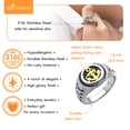 thumbnail image 6 of ‎555Jewelry Stainless Steel Biker Rings for Men, Retro Vintage Rings for Men, Signet Seal Nautical Pirate ‎Sailor Anchor Ring for Men, Navy Rings for Men, Silver\Gold, Size 9, 6 of 7