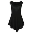 thumbnail image 4 of JINMGG Tank Tops for Women under $5,Plus Size Women Solid Floral Lace O-Neck Asymmetric Sleeveless Tops Blouse Black XXXL, 4 of 6