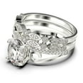 thumbnail image 4 of Gorgeous Art nouvea 2.50 Carat Oval Cut Diamond Moissanite Twirled Style Engagement Ring, Wedding Ring in 10k Solid White Gold, Gift For Her Silver, White Gold, Trio Set, Anniversary, 4 of 4