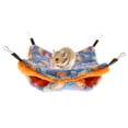 thumbnail image 3 of Hamaca Colgando Cama Hámster Hurón Doble Accesorios de Animales Doemsticos Resistente Duradero - Azul + naranja, 23x23cm, 3 of 9