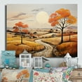thumbnail image 2 of Designart "Orange Farm Autumn horizon III" Landscapes Metal Wall Art, 2 of 5