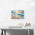 thumbnail image 2 of ARTCANVAS Beach Sunrise Waves Canvas Art Print - Size: 18" x 12" (0.75" Deep), 2 of 9
