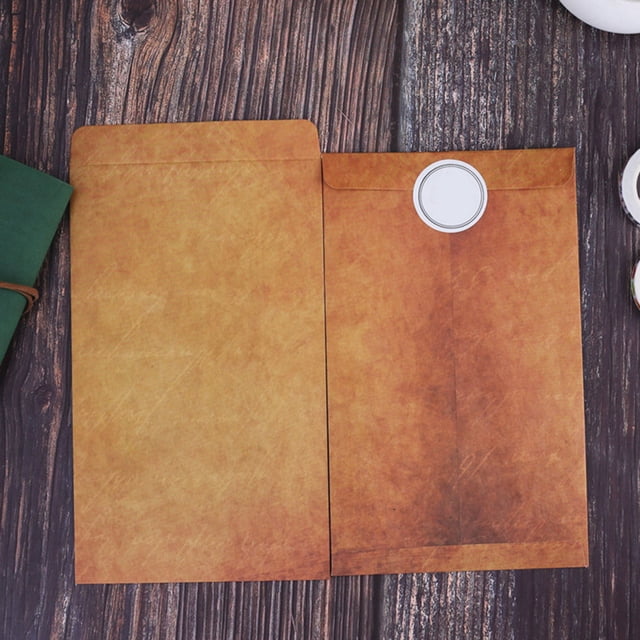 WASHWEPE 20Set Vintage Envelopes Kraft Paper Light Brown for Mailings and Cards