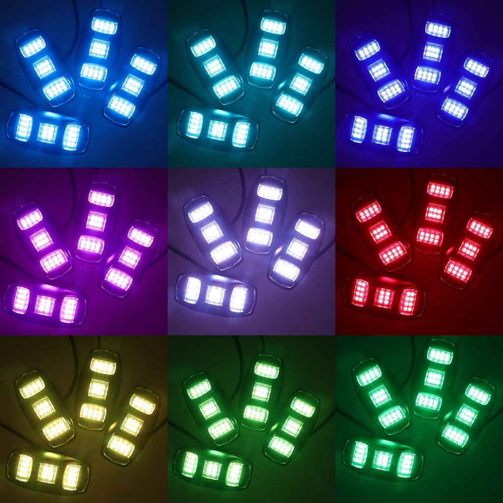 Sunpie Triple Luminous Zone Wide Angle 12PCS RGBW LED Rock Lights