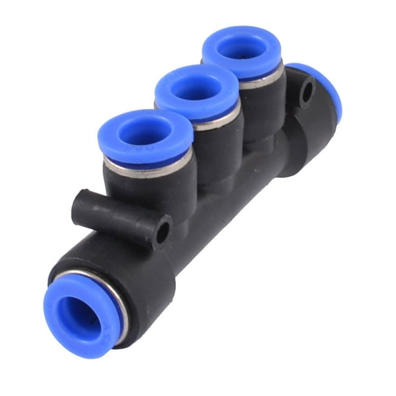 Unique Bargains Black 5 Way Quick Adapter Pneumatic Tube Connector 8mm