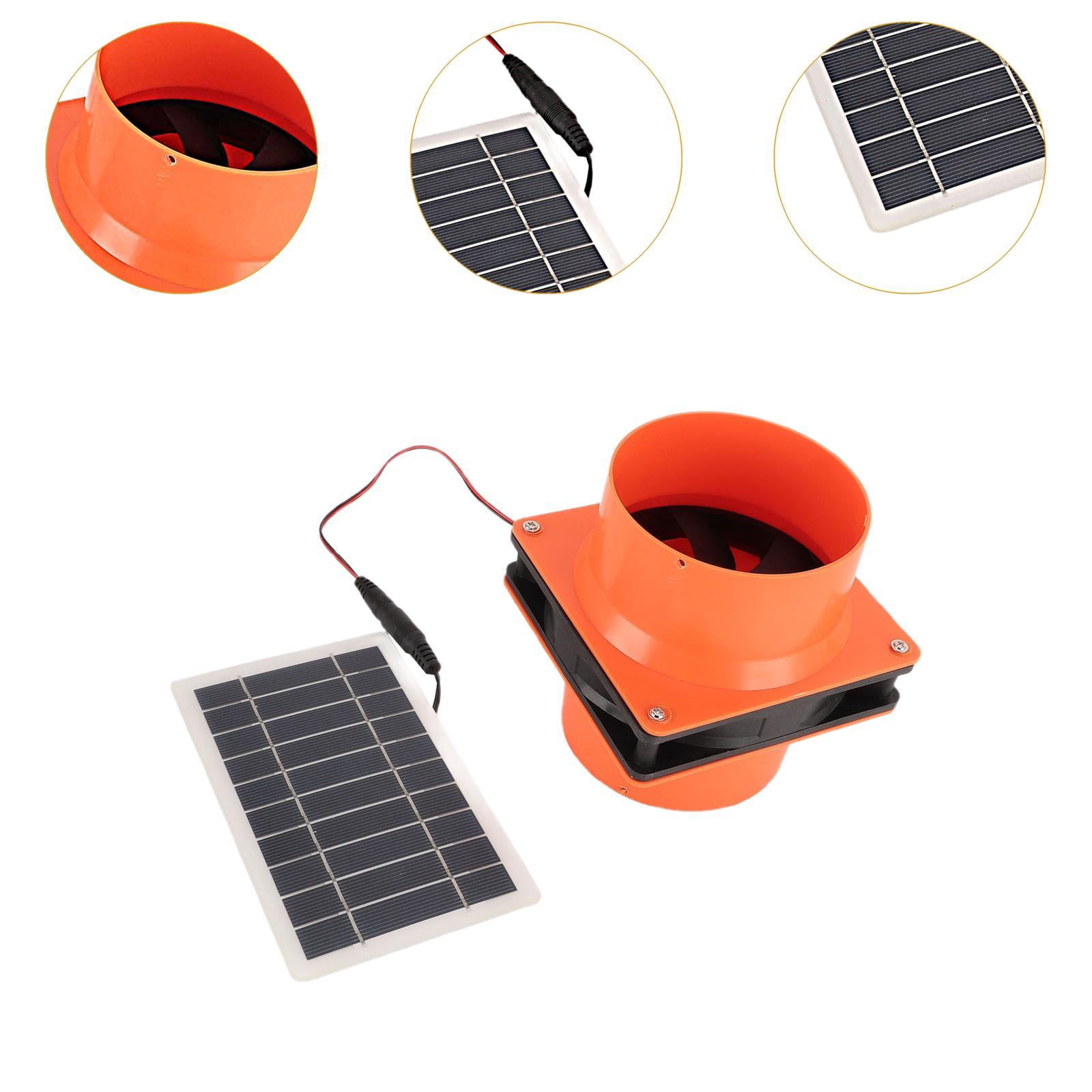 Solar Exhaust Fan Ventilation Kit 12V Silent Operation for Boat Cabin Kitchen Greenhouse Pet House