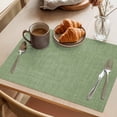 thumbnail image 3 of Sage Green Linen Placemats Set of 8, Farmhouse Pure Color Country Farm Non-Slip Place Mats Washable Table Mats for Kitchen Dining Table Decorations Indoor/Outdoor, 3 of 9