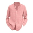 thumbnail image 5 of Huresd Men's Lightweight Casual Button Down Shirts Textured Business Dress Shirts Pink 3XL, 5 of 5