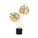 thumbnail image 1 of Metal Figurine Leaf Statue Crafts Collectible Birthday Gift Ornament Sculpture for Cabinet Office Hallway Bedroom Bookshelf, 1 of 5