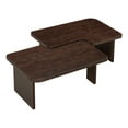 thumbnail image 5 of Harper & Bright Designs Rectangle Coffee Table Set of 2, Minimalist Wood Center Table with Splicing Design for Living Room, Espresso, 5 of 13