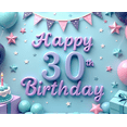 thumbnail image 4 of Yatrandify Decorative Design Happy 30th Birthday Party Backdrop Balloon Decoration Cake Decoration Celebration Banner for Birthday Party Indoor Decoration Photo Shoot, 4 of 8