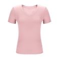 thumbnail image 6 of WXLWZYWL Going out Tops for Women Short Sleeve T Shirts V Neck Casual Stretchy Tees Slim Fitted Summer Tops, 6 of 6