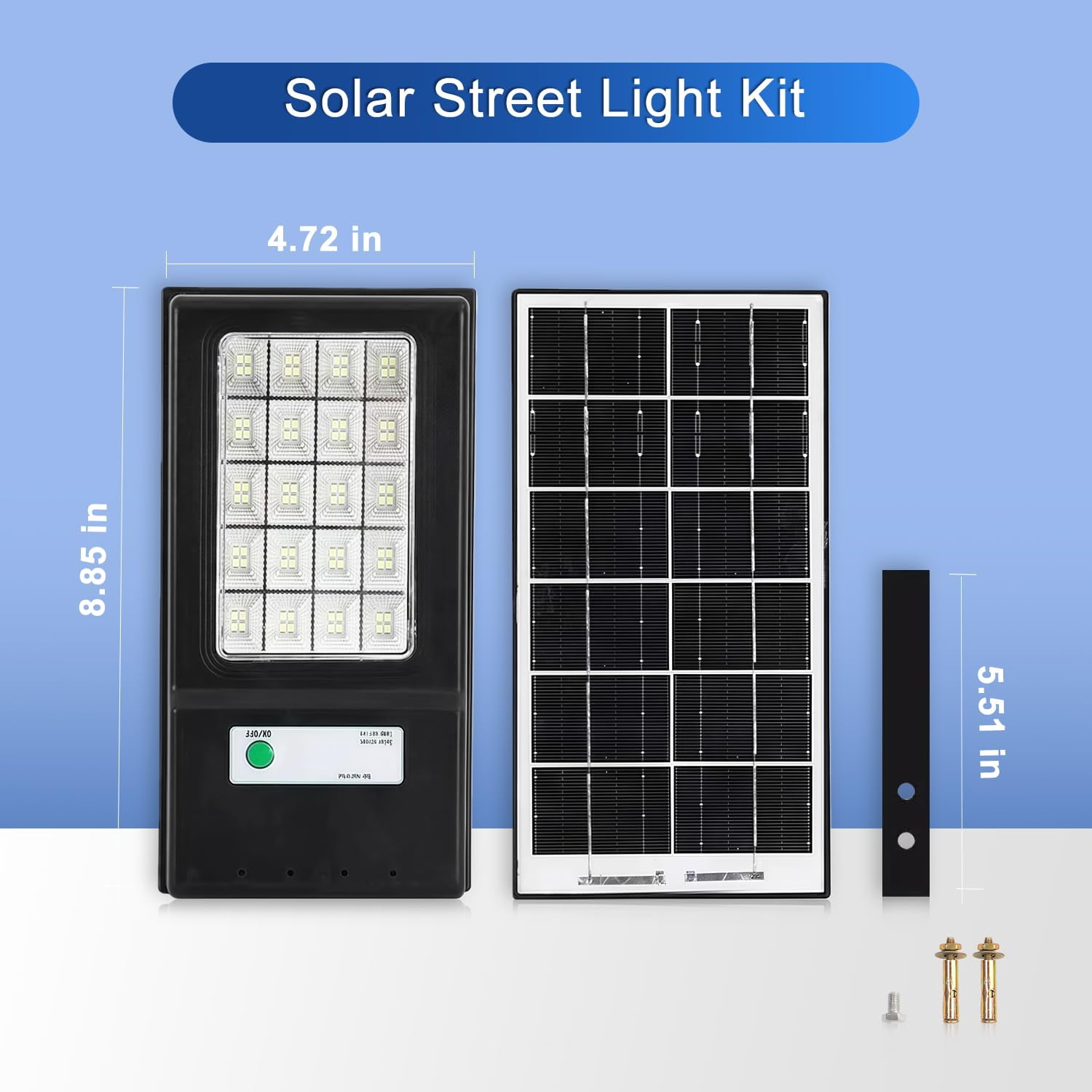 Solar Street Light Outdoor 2000LM, 6500K LED Floodlight with Motion Sensor, Dusk to Dawn Security Lighting, IP67 Waterproof Solar Powered Light for Yard, Garden, Driveway (2 Pack)