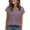 Purple, variant on BRGZLK Short Sleeve Sweater For Women V Neck Trendy Summer Solid Color Knitted Hollow Loose Tops 2026 Beach Vacation Clothes Travel Business Casual