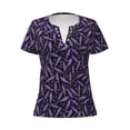 thumbnail image 3 of Naloa Lavender Flowers Print T-Shirts Short Sleeve V Neck Tees for Women Fashion Tops Trendy Lightweight Soft Casual Summer Outfits Clothes, 3 of 5