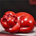 thumbnail image 1 of Rosewood carved pig figurine, a zodiac pig auspicious symbol for home living room feng shui, corner decoration craft., 1 of 4
