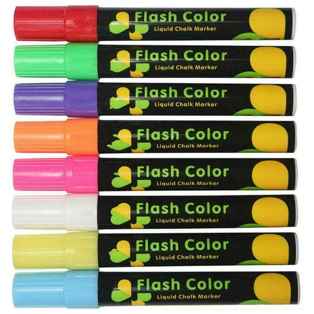 Marcador Plumon de Cristal ChalkyColors 24Pzas Multicolores Neón Marcador para Pizarrón Punta Redonda Mediana. VentDepot MXKYC-003