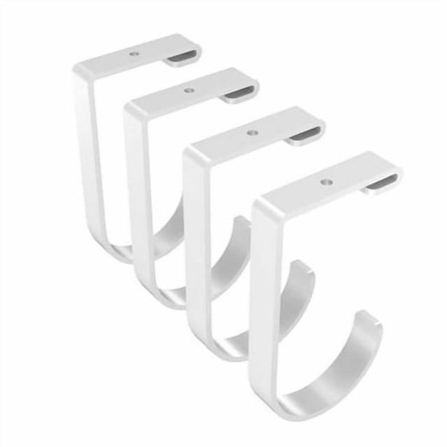 FLEXIMOUNTS 4-Pack Add-On Storage Flat Hook Accessory for garage ceiling Storage Rack and Wall Shelving, White