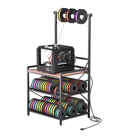 3D Printer Stand, 3D Printer Filament Storage, 3D Printer Table Heavy 3D Printer Desk Spool PLA, ABS, PETG for Garage Office Workshop Home Workshop