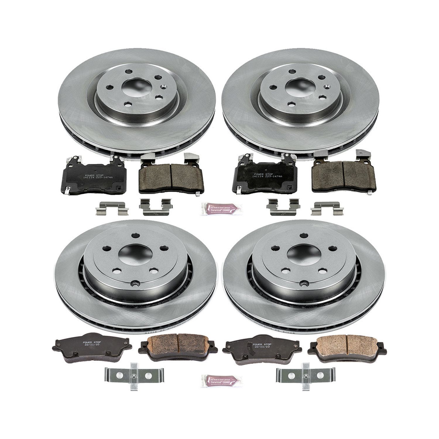 PowerStop Front and Rear Stock Replacement Brake Pad and Rotor Kit Fits: CHEVROLET Select Models KOE7005