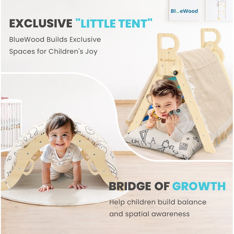 BlueWood Pikler Triangle Set Rainbow Pikler Climbing Set For Toddlers Like New