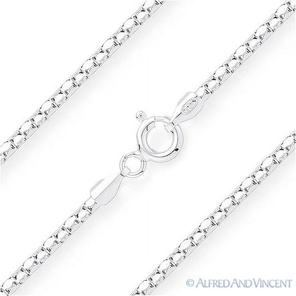 1.8mm Coreana Link Italian Chain Necklace in 925 Sterling Silver w/ Rhodium