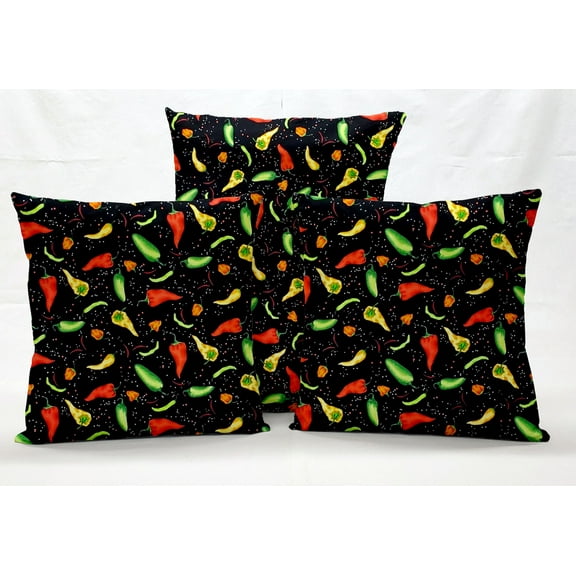 Hot Peppers Pillowcase / Pillow Cover (12 x 12)