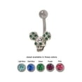thumbnail image 1 of Skull Mickey Mouse Ears Belly Ring with Jewels, 1 of 1