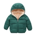 thumbnail image 4 of Hotiary 1-7T Boys and Girls Winter Solid Color Hooded Down Jacket Toddler’s Velvet Thickened Coat Children‘s Cotton Coat, 4 of 7