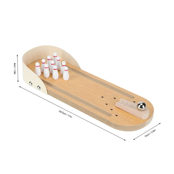 Wood 11 x 3.9 x 1.6in Intelligent Table Bowling, Mini Bowling, for Kids Adults Office Home