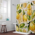 thumbnail image 5 of Lemon Leaves Fabric Shower Curtain Yellow Green Washable Shower Curtains for Bathroom, Waterproof Bath Curtain with Hooks Home Decor 72x72in, 5 of 8