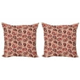 thumbnail image 1 of Ambesonne Paisley Throw Pillow Cover 2 Pack, Pastel Tone Romantic Style, 24", Peach Charcoal Grey, 1 of 2