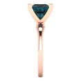 thumbnail image 3 of 2.5 ct Princess Cut Natural London Blue Topaz Solitaire 18K Rose Gold Womens Engagement Ring, 3 of 5