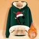 thumbnail image 2 of WILLBEST Sudaderas para Mujer, Sudadera con Capucha Estampada con Letras Navideñas, Lana Gruesa, Cálida para Invierno, Estilo Pullover, Sudadera de Moda Grande, 2 of 4